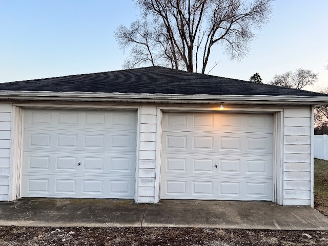 view of garage