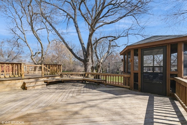 view of wooden deck