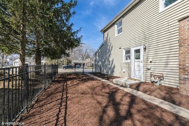 view of yard featuring fence