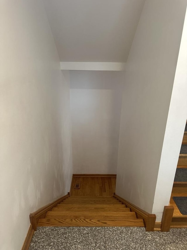 stairs with baseboards