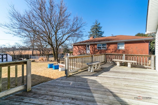 deck featuring fence