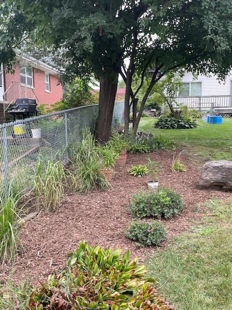 view of yard with fence