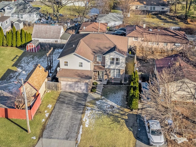 birds eye view of property featuring a residential view