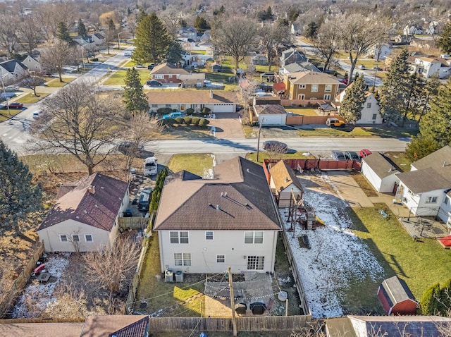 drone / aerial view with a residential view