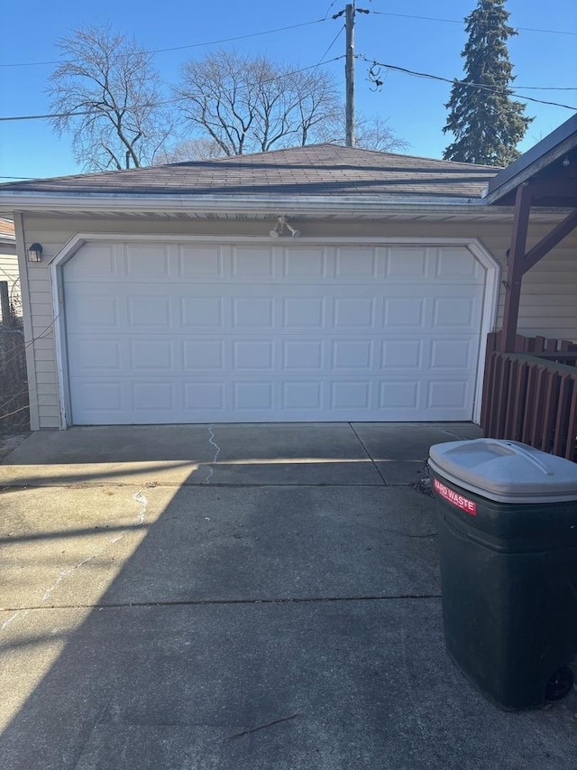 view of garage