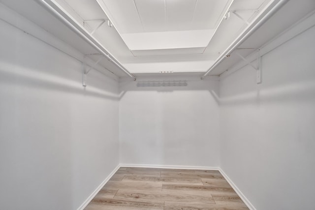 spacious closet with light wood-style flooring