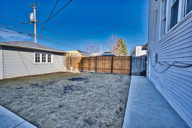 view of yard featuring fence