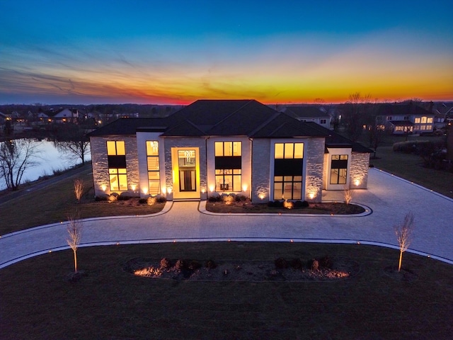 view of front of house featuring stone siding