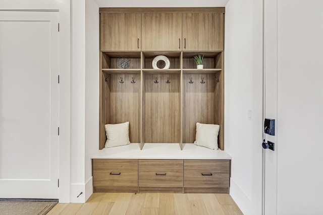 mudroom featuring light wood-type flooring