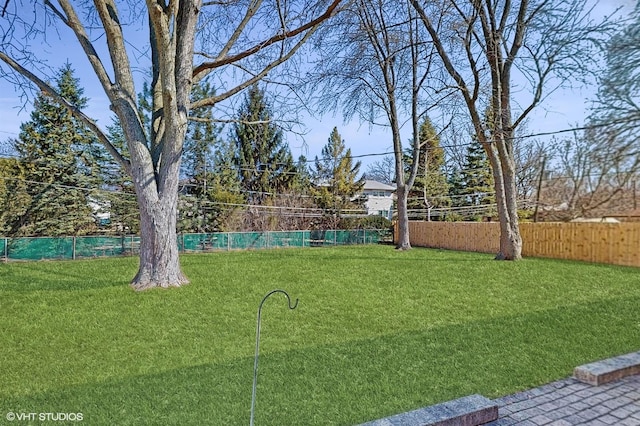 view of yard with fence