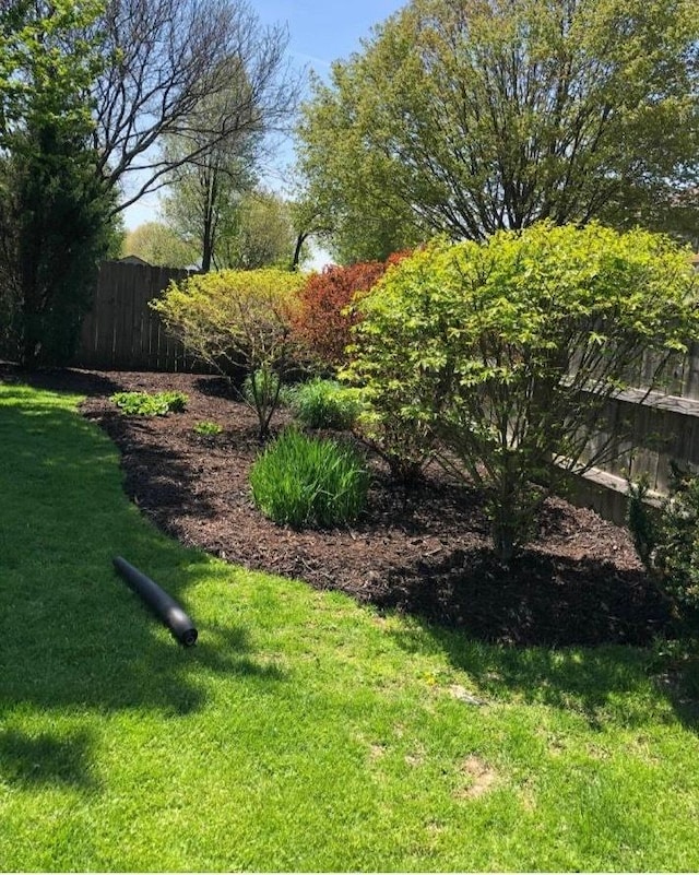 view of yard with fence