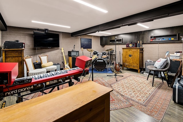 interior space featuring wood finished floors