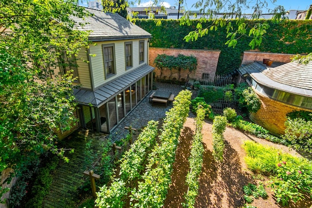 view of yard with fence