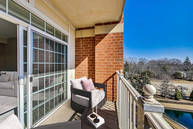 balcony with a water view