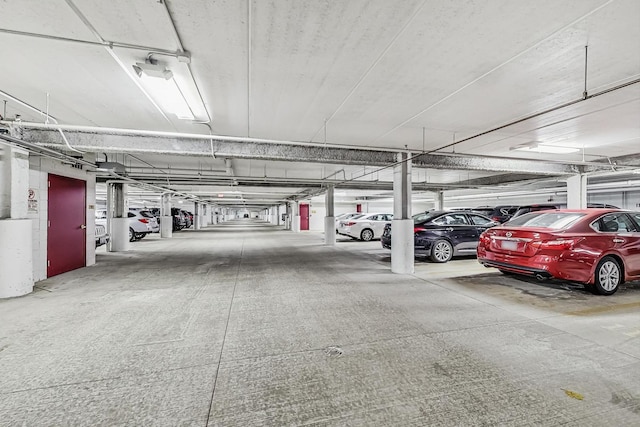 view of parking garage