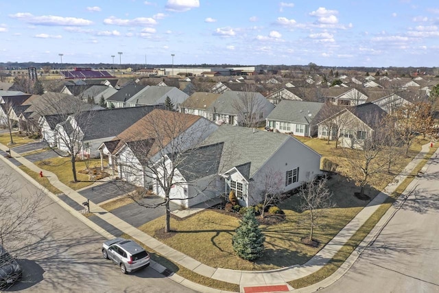 bird's eye view featuring a residential view