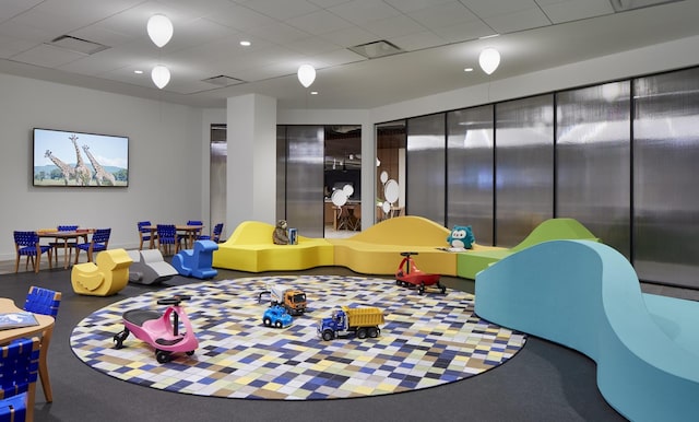 building lobby featuring visible vents