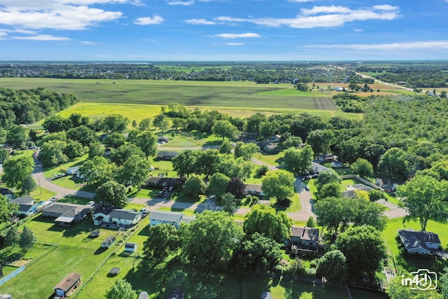 drone / aerial view with a rural view