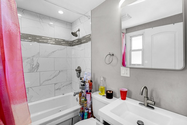 11551 S Justine St, Chicago, IL 60643 - full bathroom with shower / bath combo, vanity, and recessed lighting