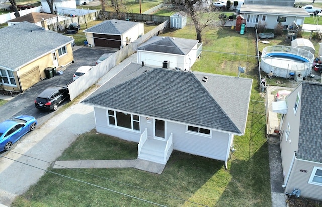 aerial view featuring a residential view