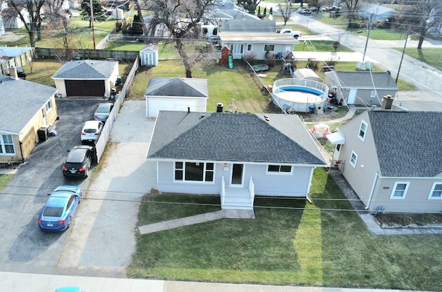 aerial view featuring a residential view