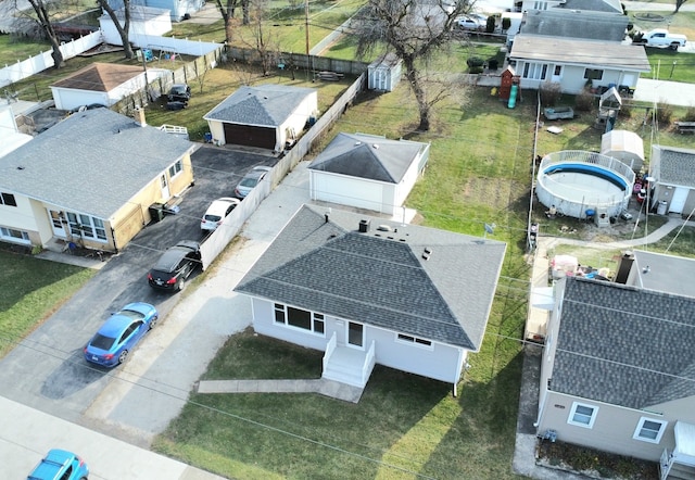 aerial view with a residential view