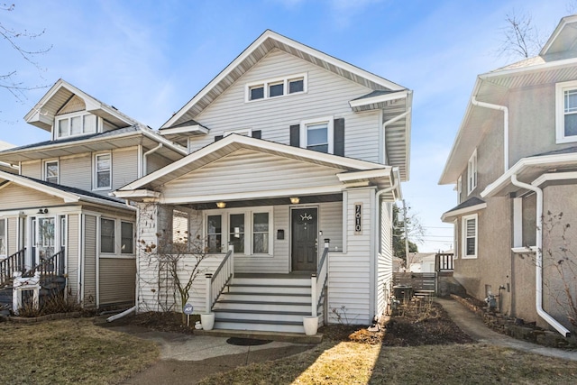 view of front of property featuring a porch