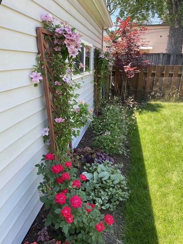 view of yard with fence