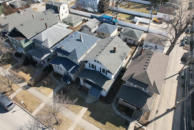 aerial view with a residential view