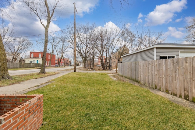 view of yard with fence