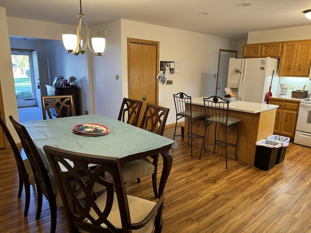 dining space with light wood-style floors