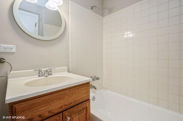 full bath with vanity and  shower combination