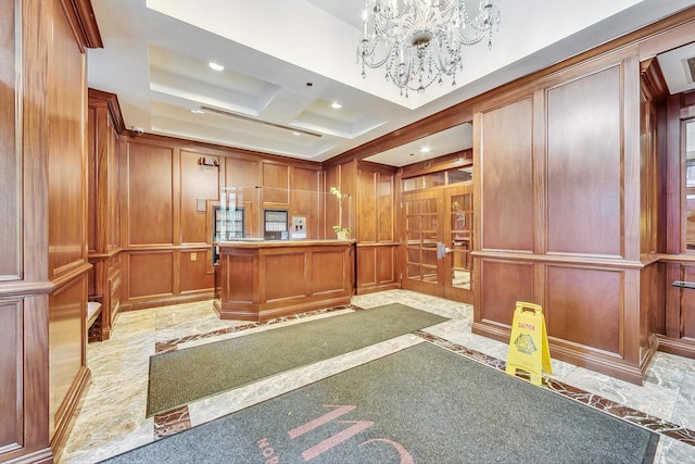 reception featuring a notable chandelier