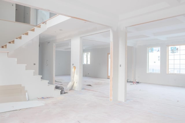 basement featuring stairs