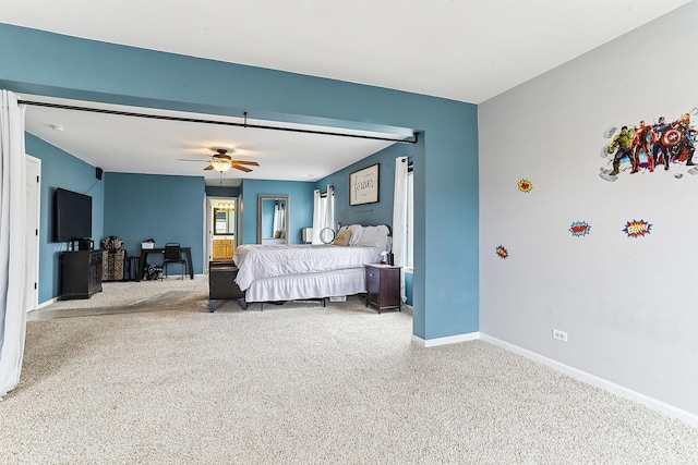 330 Alexis St, Plano, IL 60545 - bedroom with ceiling fan, baseboards, and carpet floors