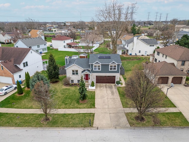 bird's eye view with a residential view