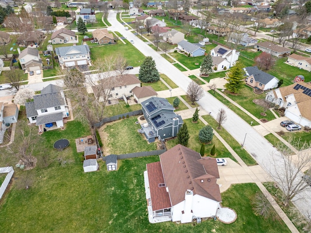 birds eye view of property with a residential view