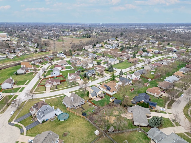 aerial view with a residential view