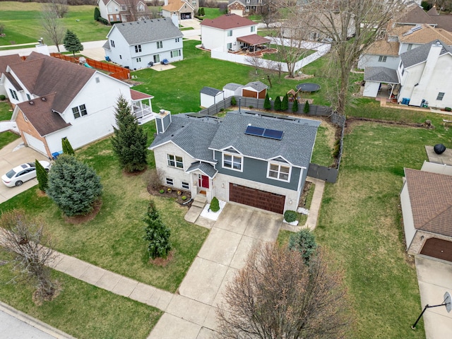 aerial view featuring a residential view