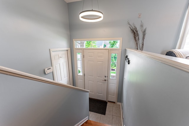 view of tiled foyer