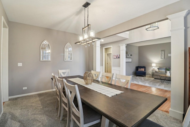 2734 Carrington Dr, West Dundee, IL 60118 - dining area with ornate columns