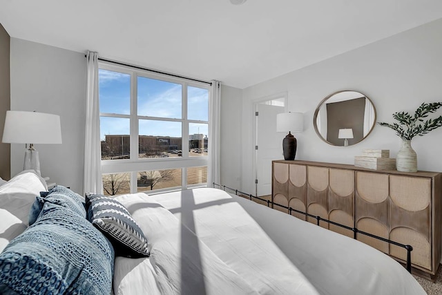 bedroom with expansive windows