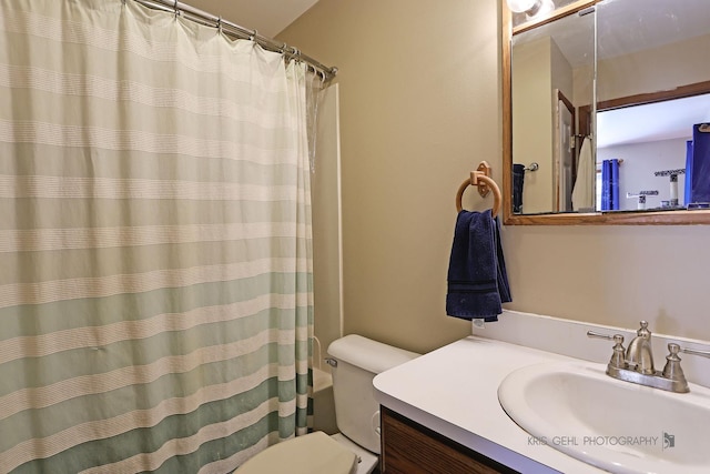 17825 W Cheyenne Ct, Grayslake, IL 60030 - bathroom featuring vanity, toilet, and curtained shower