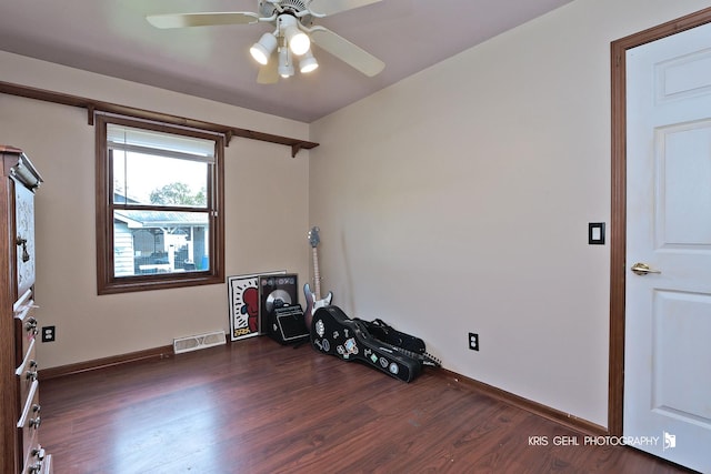 17825 W Cheyenne Ct, Grayslake, IL 60030 - misc room with wood finished floors, ceiling fan, and baseboards