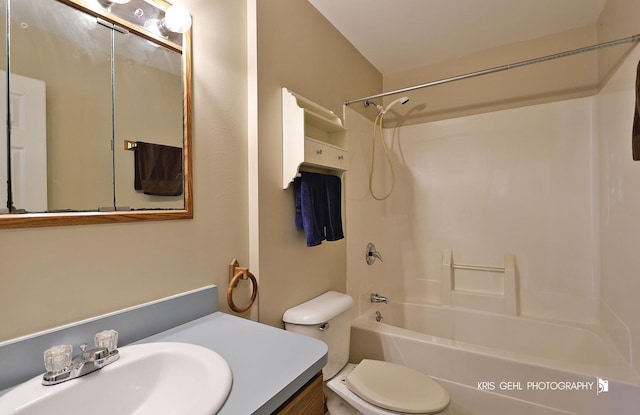 17825 W Cheyenne Ct, Grayslake, IL 60030 - bathroom with vanity, washtub / shower combination, and toilet