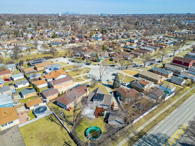 bird's eye view with a residential view