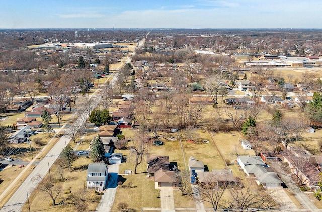 drone / aerial view with a residential view