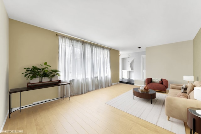 living area featuring wood finished floors