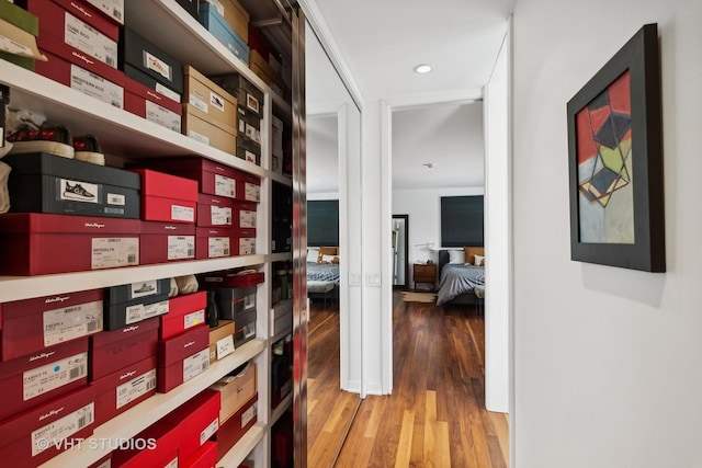 hallway featuring wood finished floors