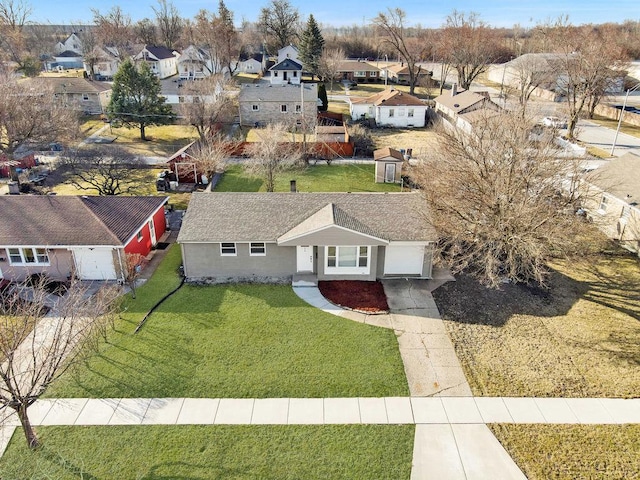 bird's eye view featuring a residential view